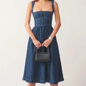 Reformation Tagliatelle Denim Midi Dress